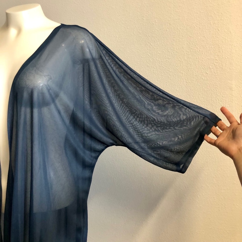 LULAROE Navy Sheer Solid Lindsay Kimono Cardigan - Picture 3 of 12